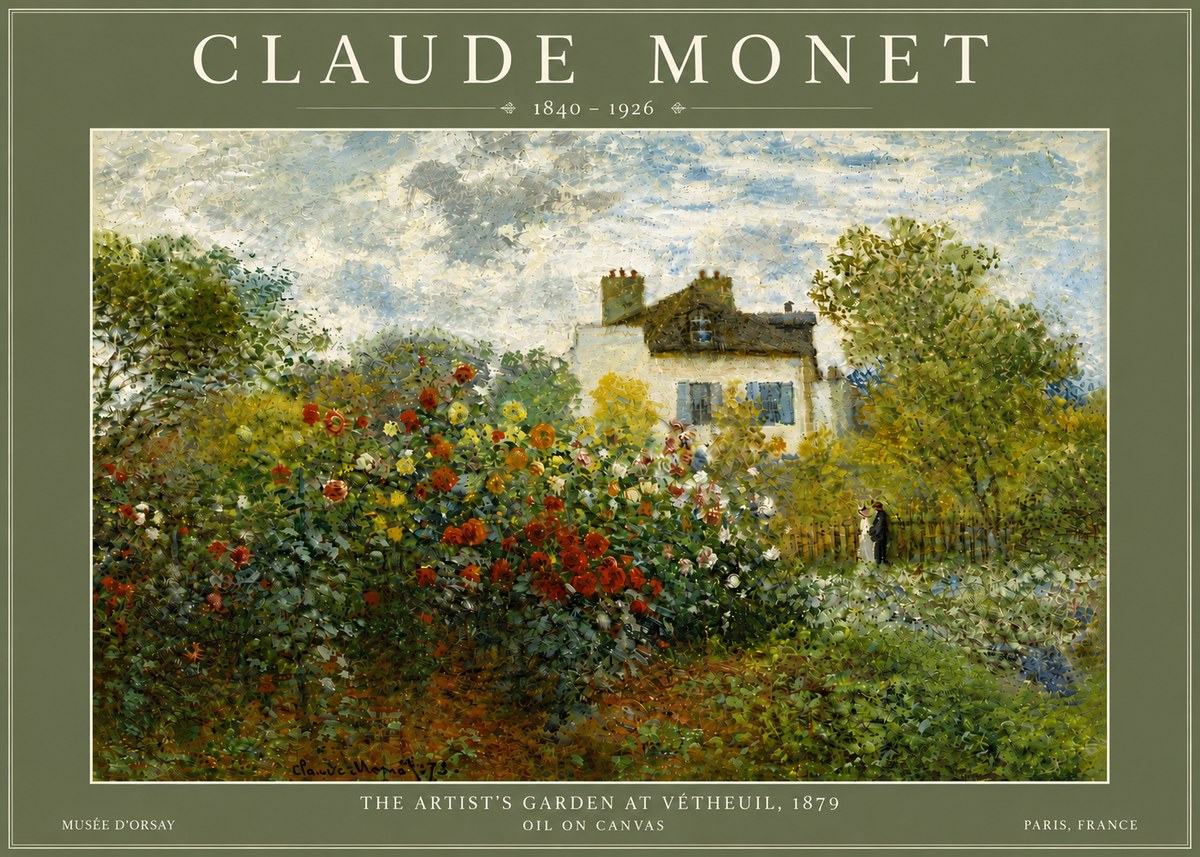 Monet The Artist's Garden at Vétheuil, 1879 No6 - Affiche