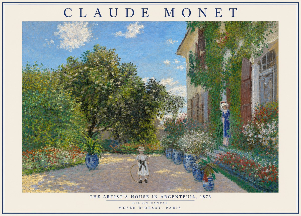 Monet The Artist's House in Argenteuil, 1873 No3 - Affiche