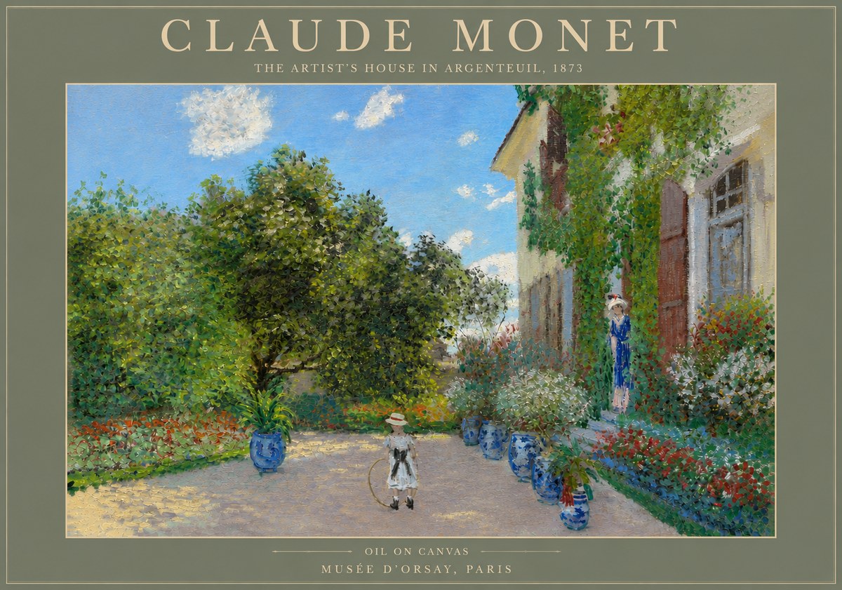 Monet The Artist's House in Argenteuil, 1873 No4 - Affiche