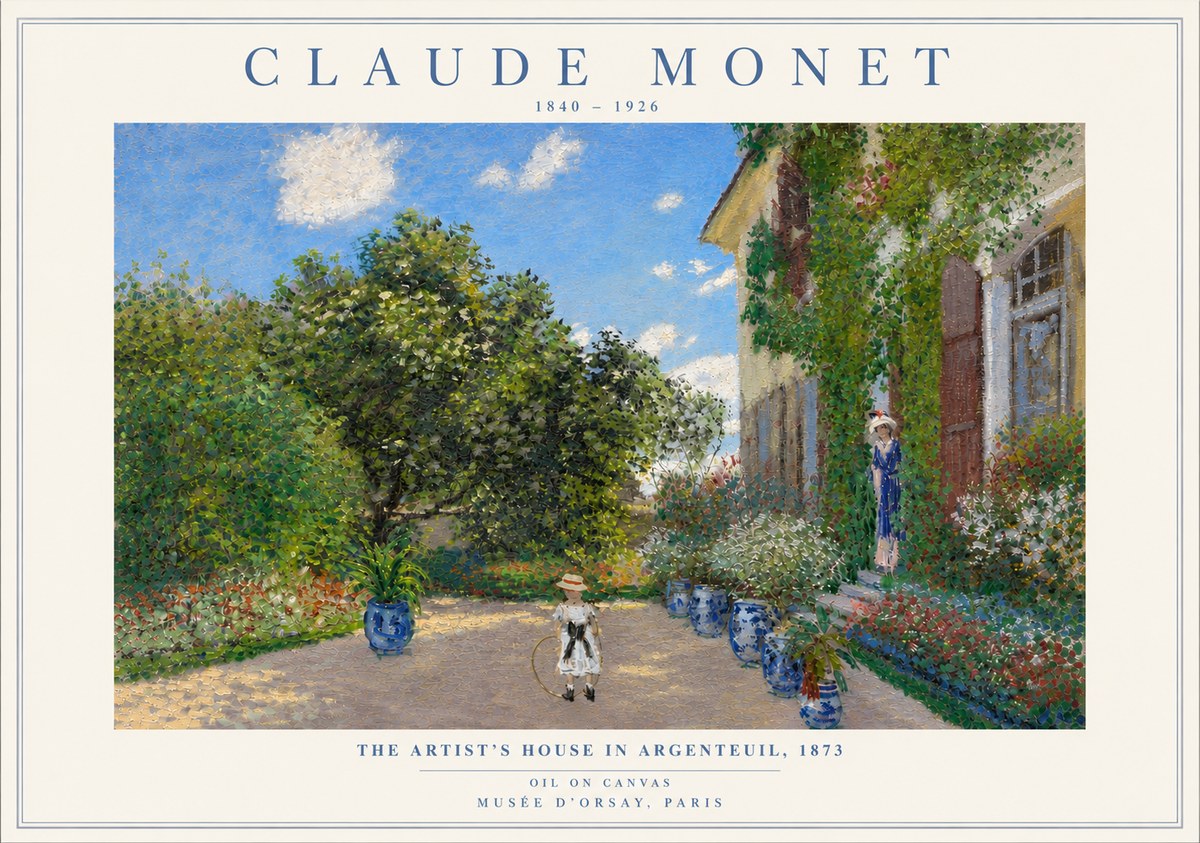 Monet The Artist's House in Argenteuil, 1873 No5 - Affiche