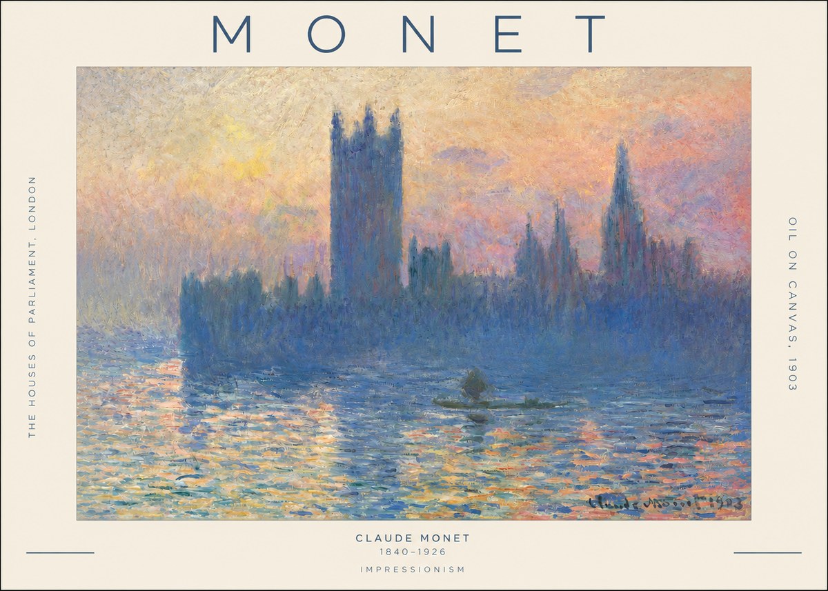 Monet The Houses of Parliament, London II No2 - Affiche