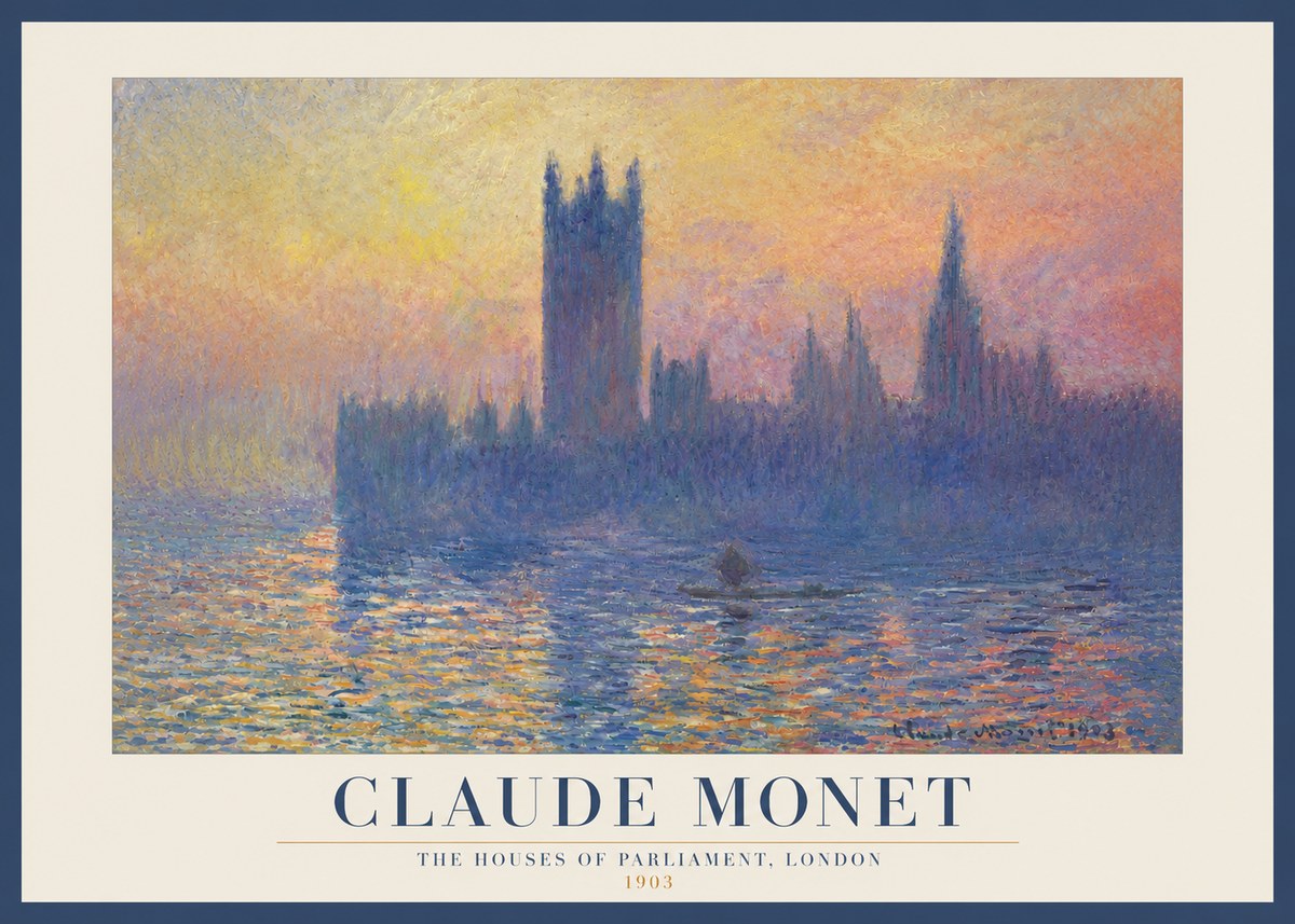 Monet The Houses of Parliament, London II No3 - Affiche