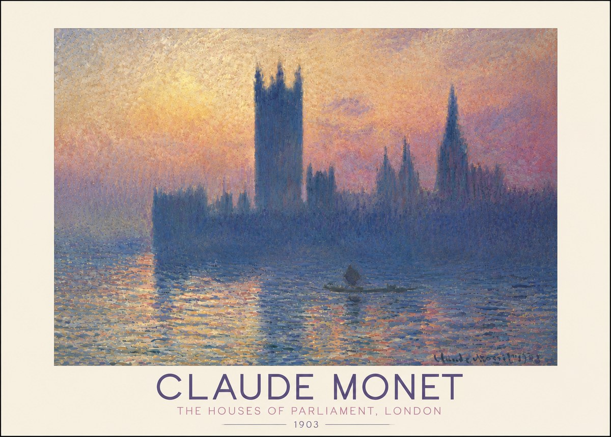 Monet The Houses of Parliament, London II No5 - Affiche