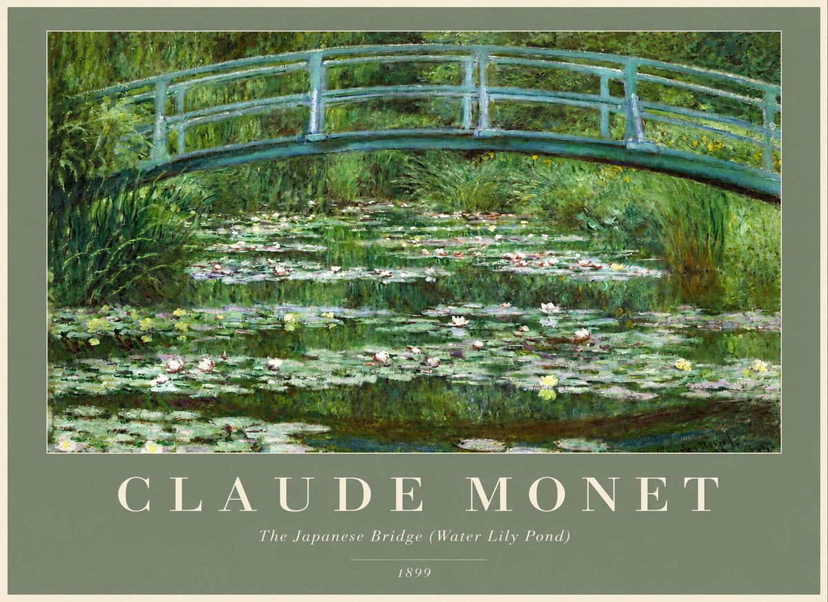 Monet The Japanese Bridge (Water Lily Pond) No2 - Affiche
