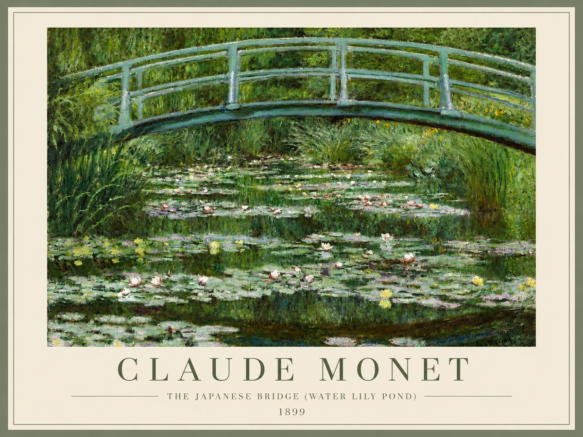 Monet The Japanese Bridge (Water Lily Pond) No6 - Affiche