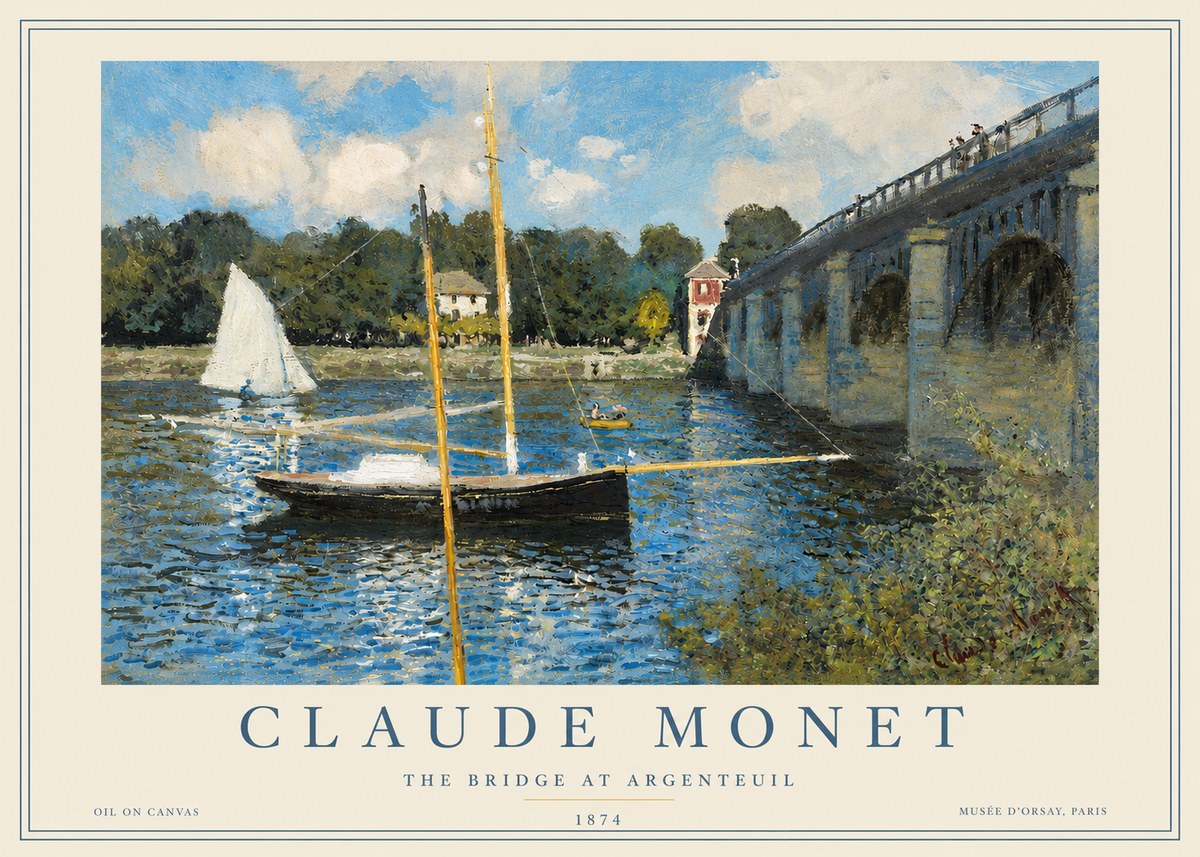 Monet The Bridge at Argenteuil I No3 - Affiche