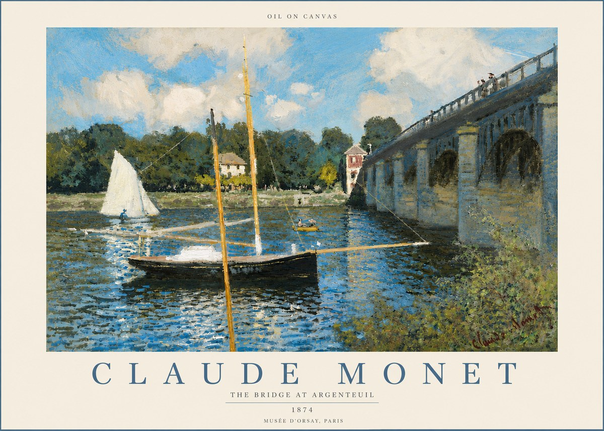 Monet The Bridge at Argenteuil I No4 - Affiche
