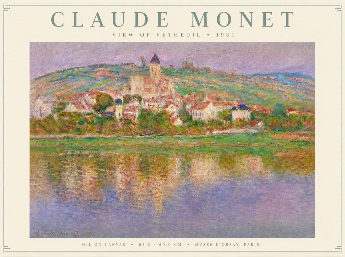 Monet View of Vétheuil I No5 - Affiche