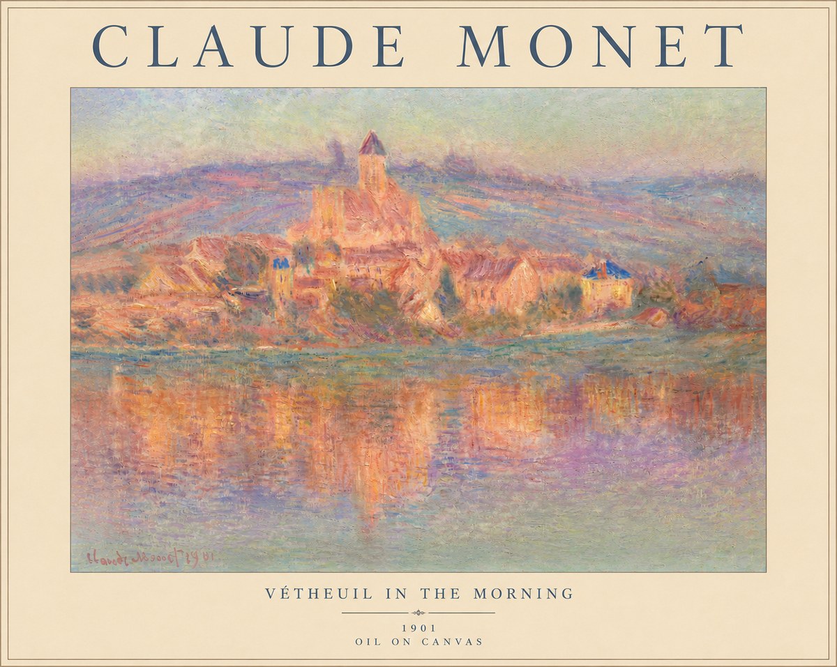 Monet Vétheuil in the Morning No4 - Affiche