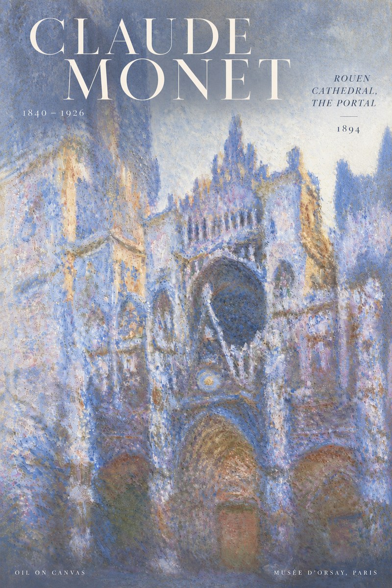 Monet Rouen Cathedral, the Portal No6 - Affiche