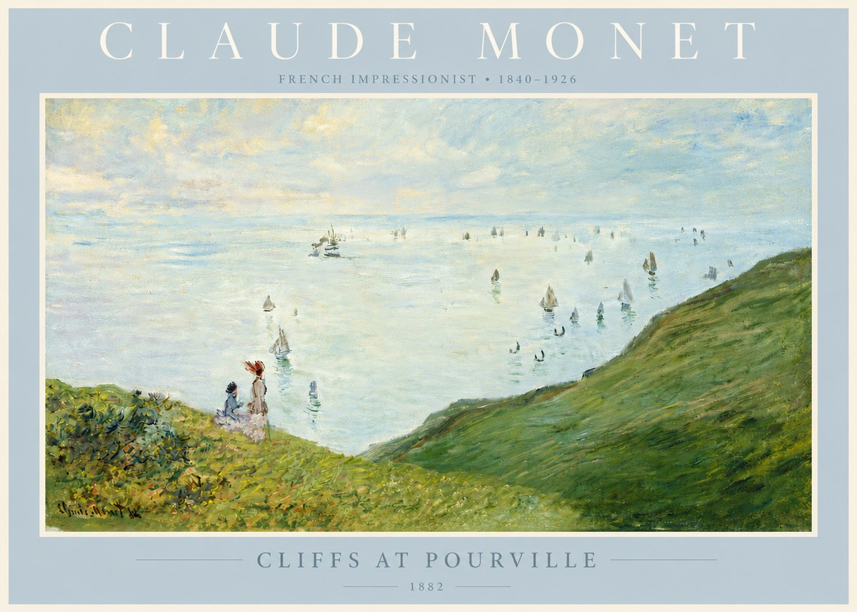 Monet Cliffs at Pourville I No4 - Affiche