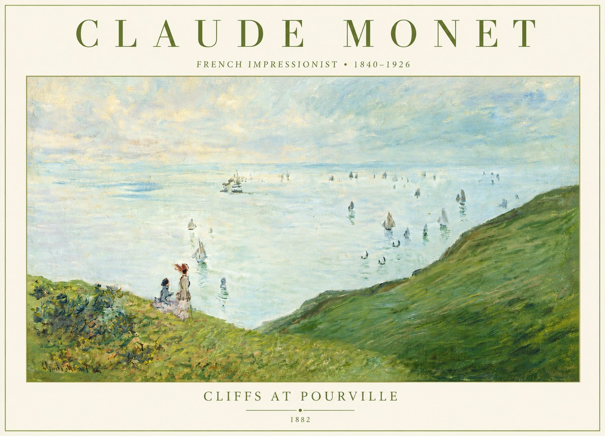 Monet Cliffs at Pourville I No5 - Affiche