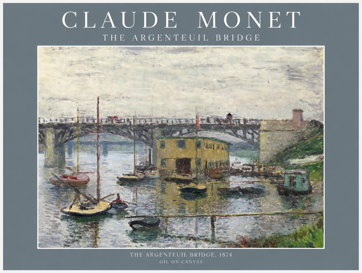 Monet The Argenteuil Bridge No1 - Affiche