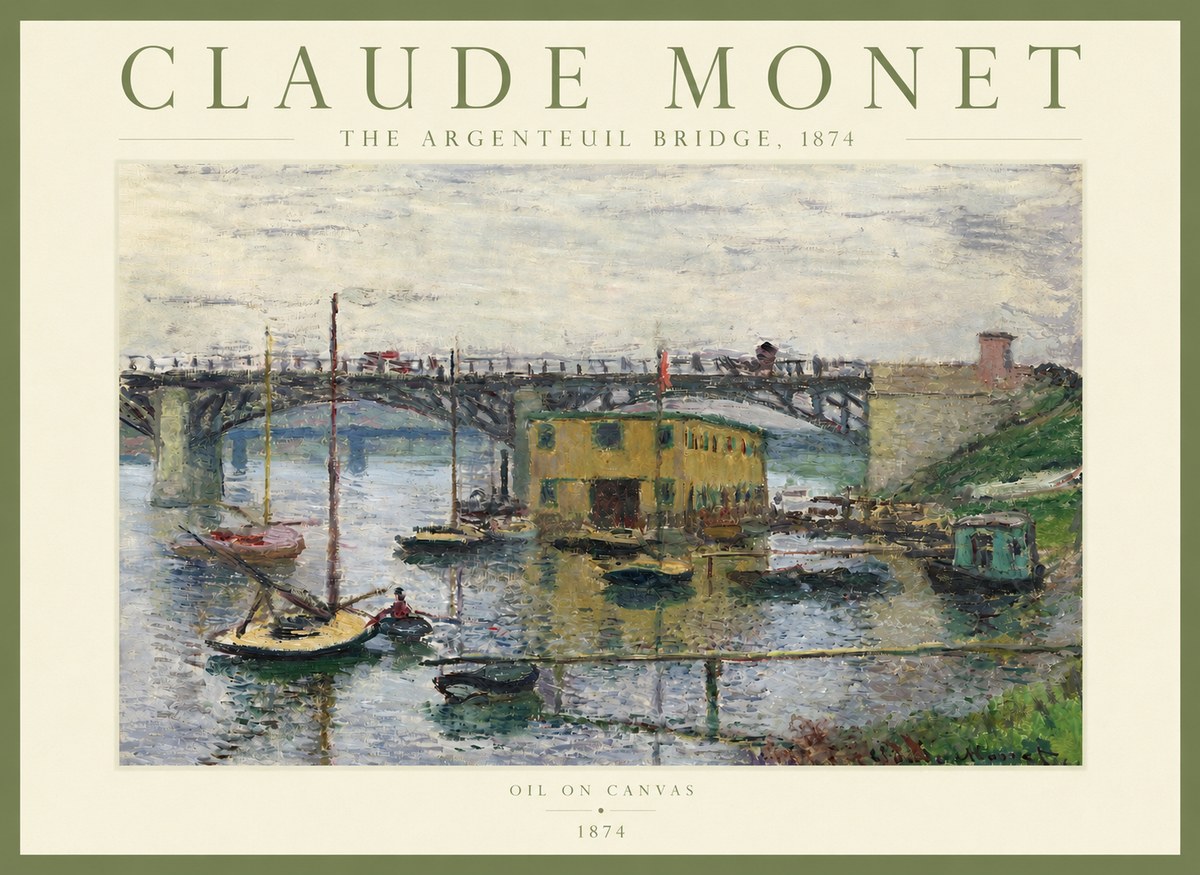 Monet The Argenteuil Bridge No3 - Affiche