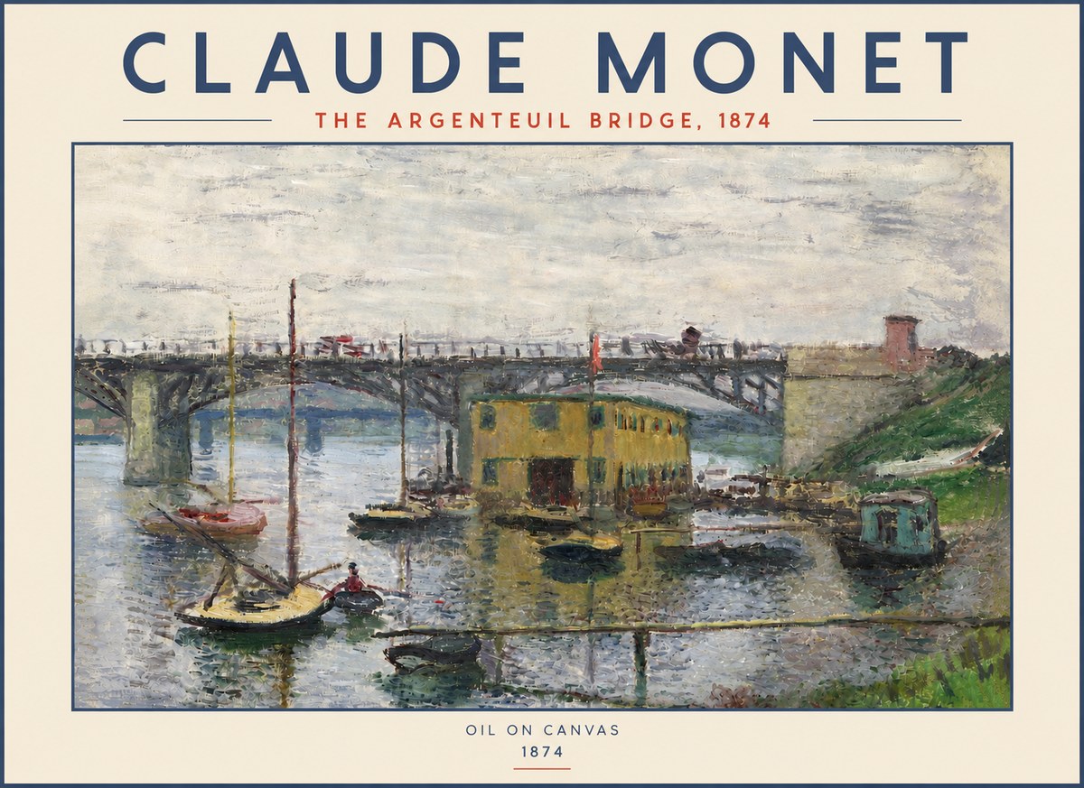 Monet The Argenteuil Bridge No4 - Affiche