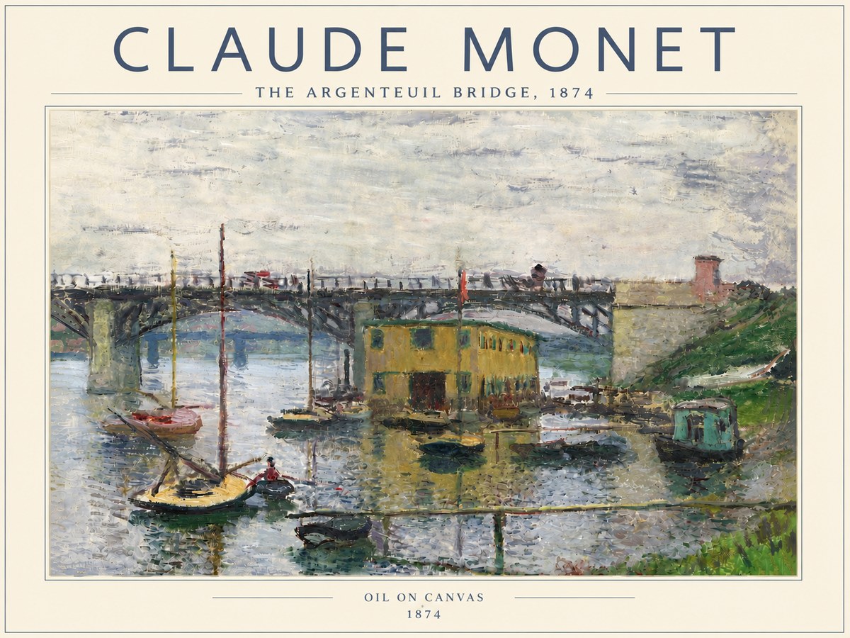Monet The Argenteuil Bridge No6 - Affiche