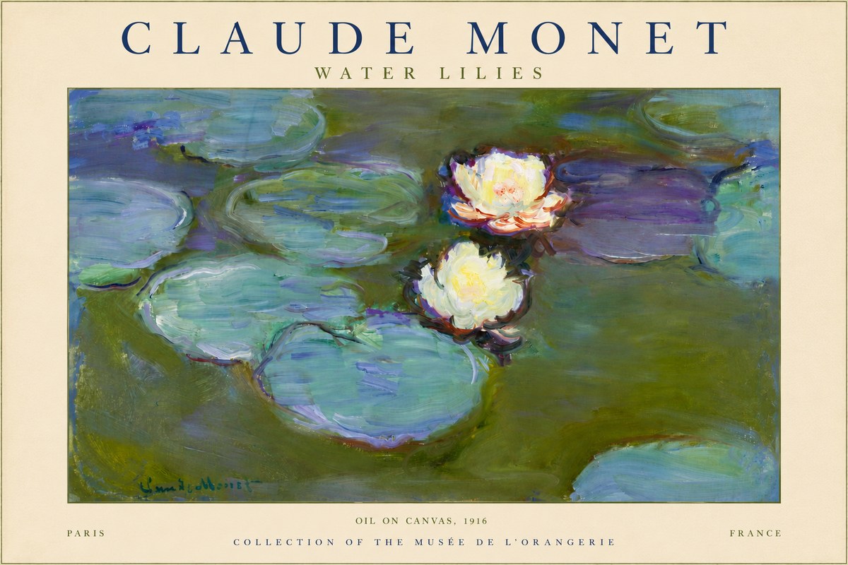 Monet Water Lilies II No3 - Affiche