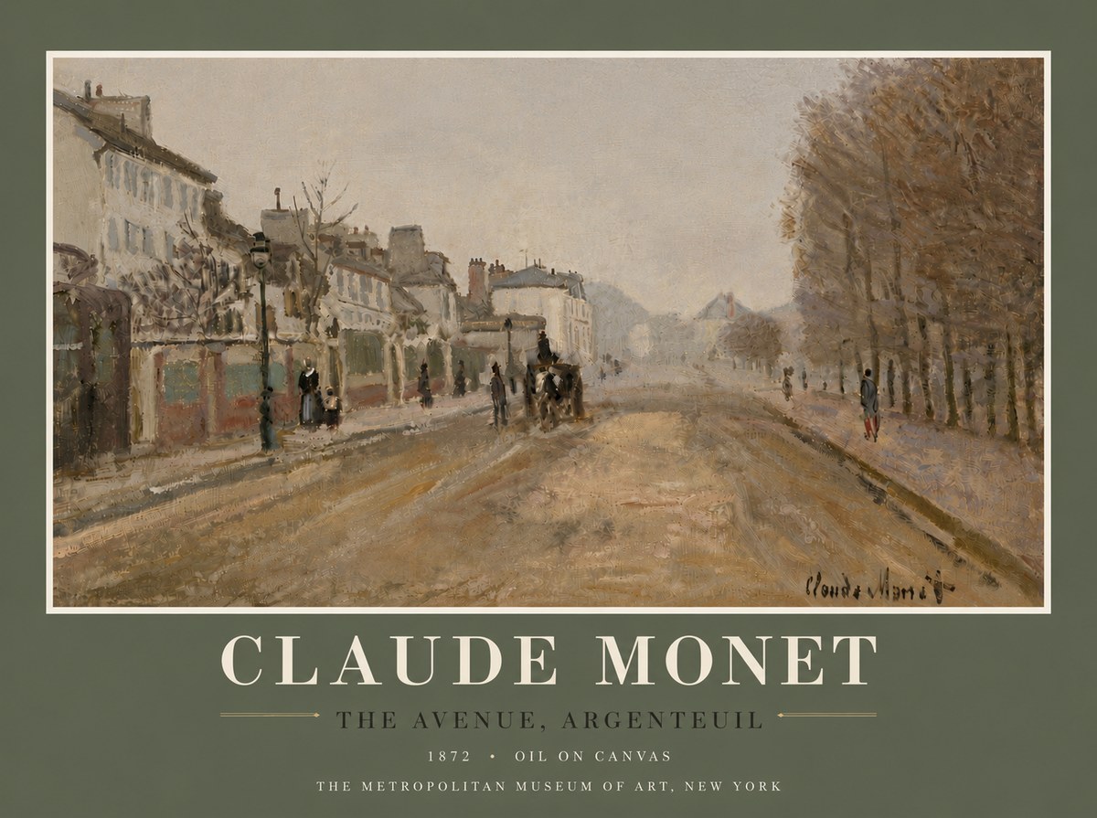 Monet The Avenue, Argenteuil No6 - Affiche