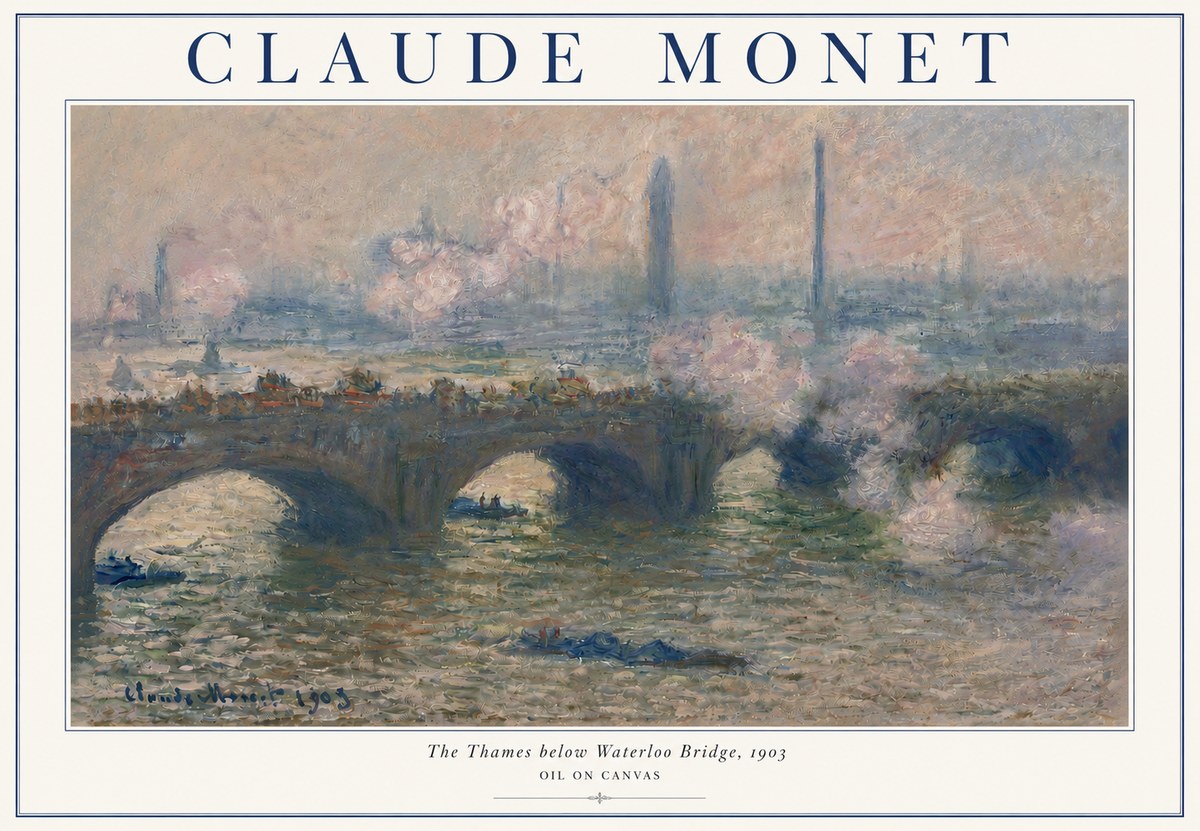 Monet The Thames Below Waterloo Bridge, 1903 No3 - Affiche