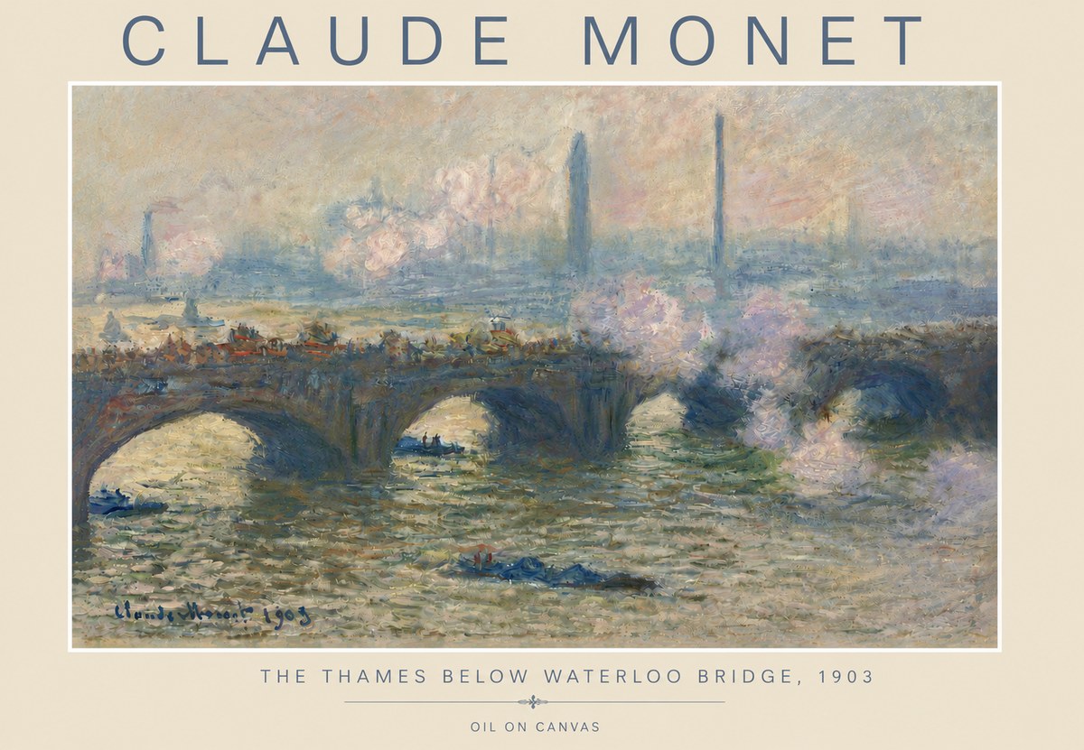 Monet The Thames Below Waterloo Bridge, 1903 No4 - Affiche