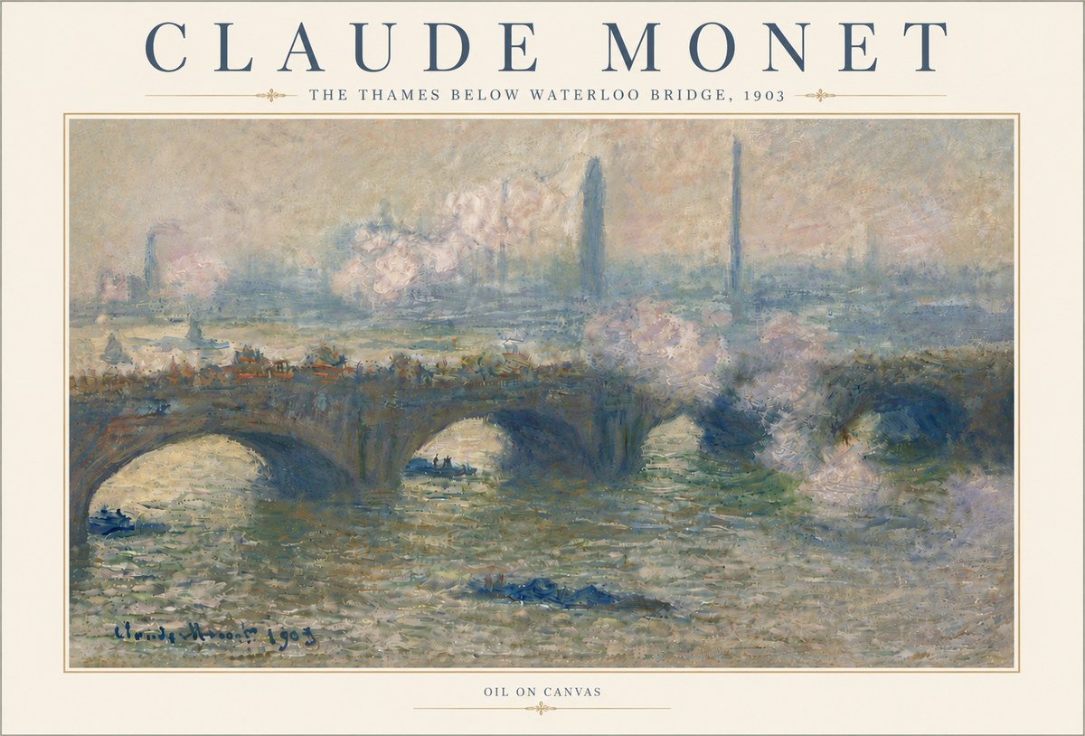Monet The Thames Below Waterloo Bridge, 1903 No6 - Affiche