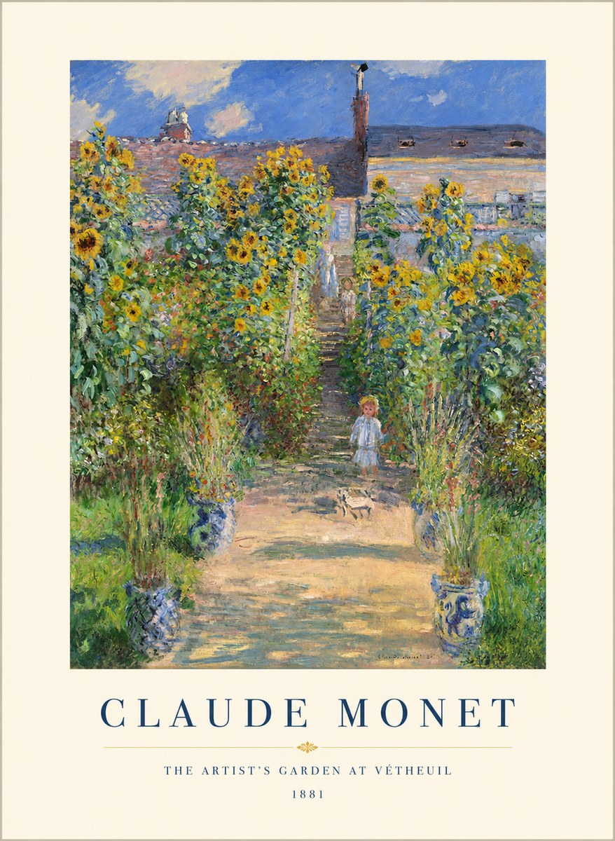 Monet The Artist's Garden at Vétheuil I No1 - Affiche