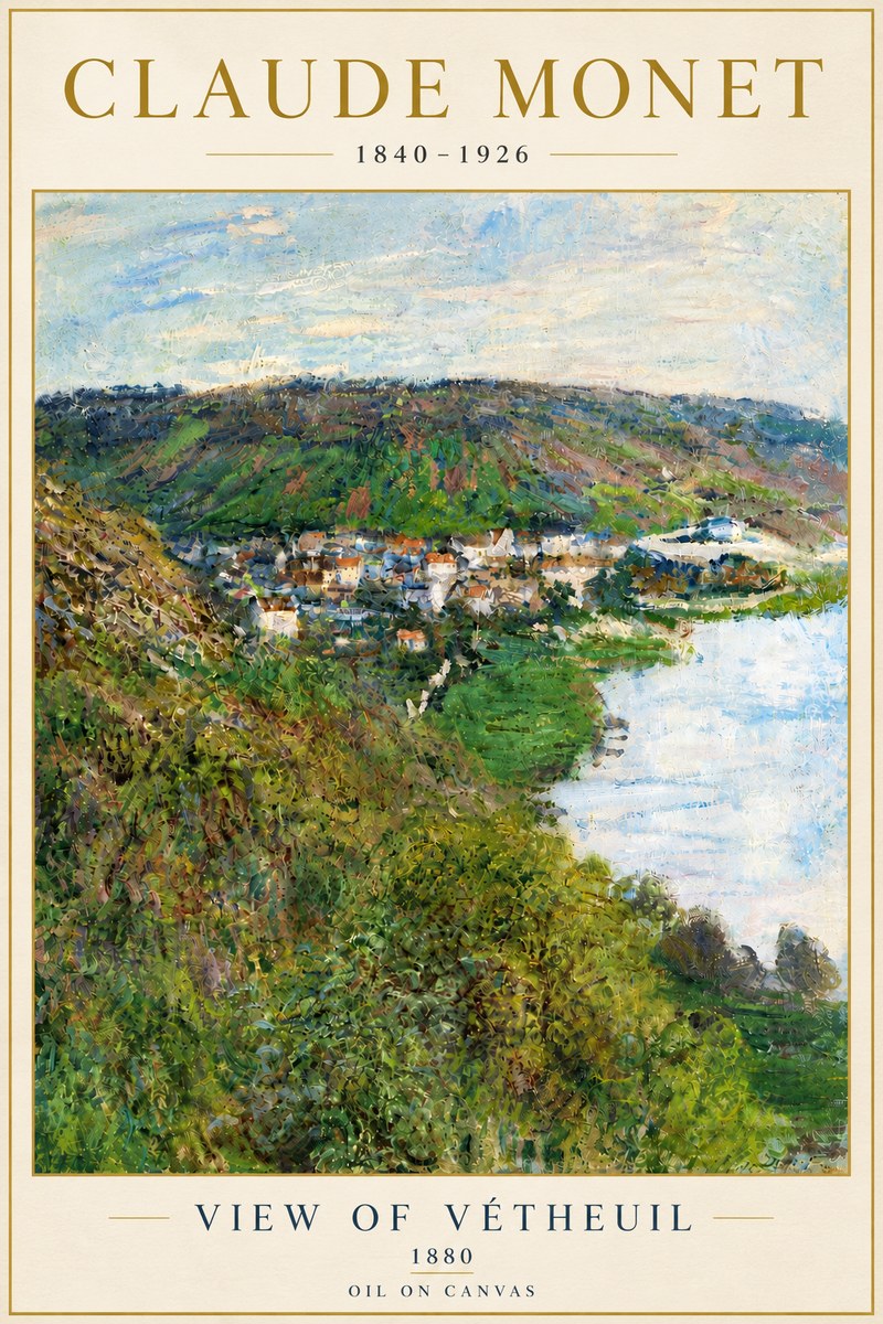 Monet View of Vétheuil II No6 - Affiche