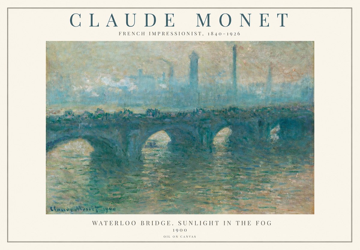 Monet Waterloo Bridge. Sunlight in the Fog No1 - Affiche