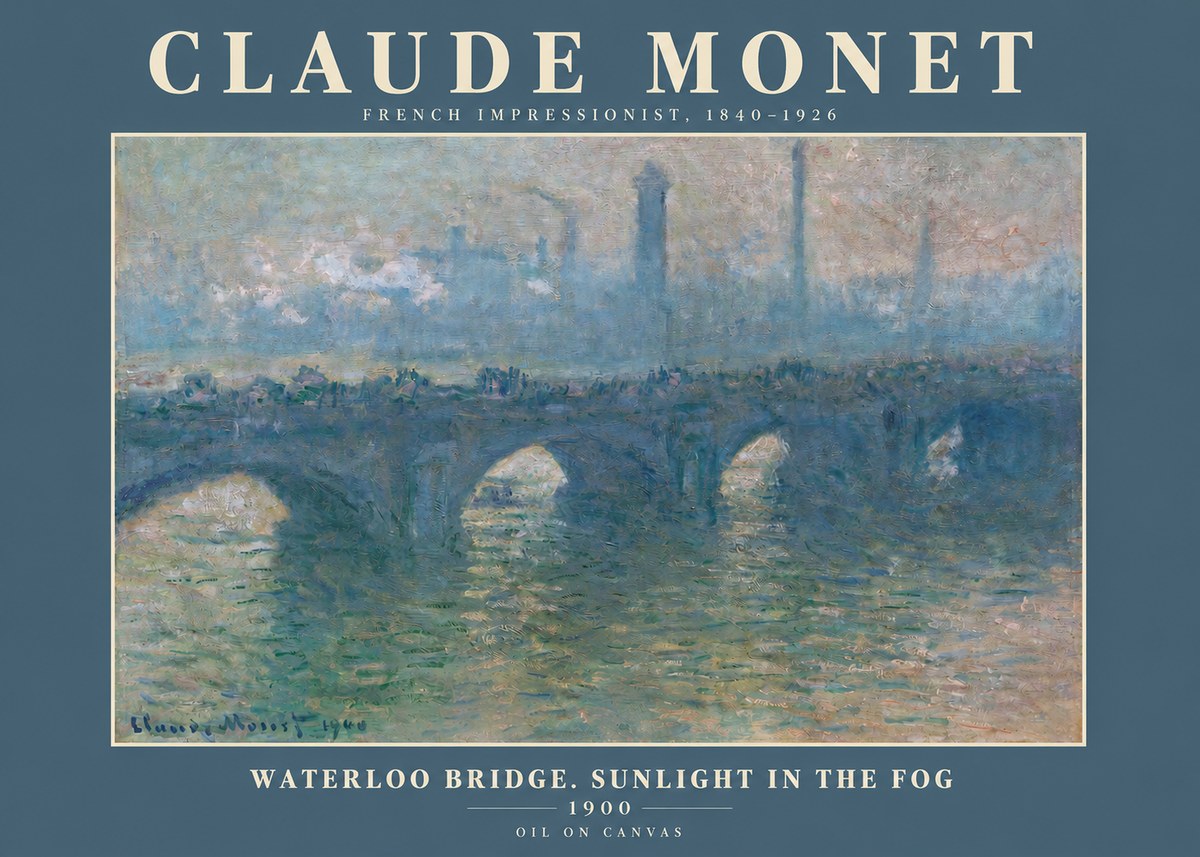 Monet Waterloo Bridge. Sunlight in the Fog No2 - Affiche