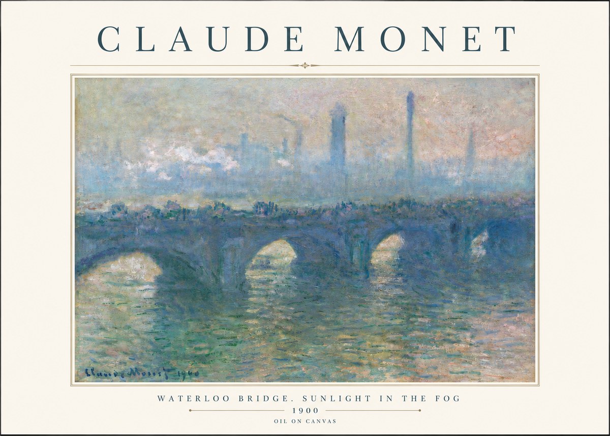 Monet Waterloo Bridge. Sunlight in the Fog No3 - Affiche