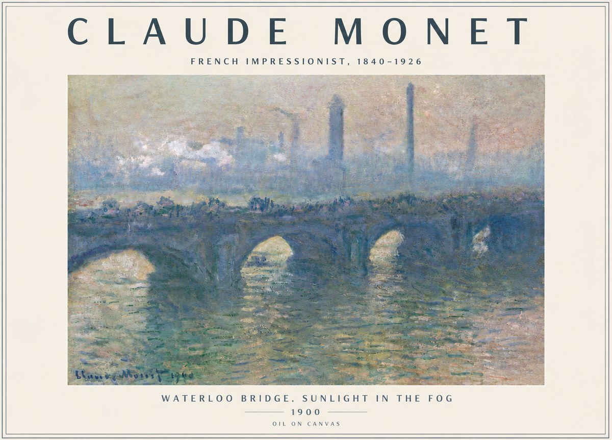 Monet Waterloo Bridge. Sunlight in the Fog No5 - Affiche