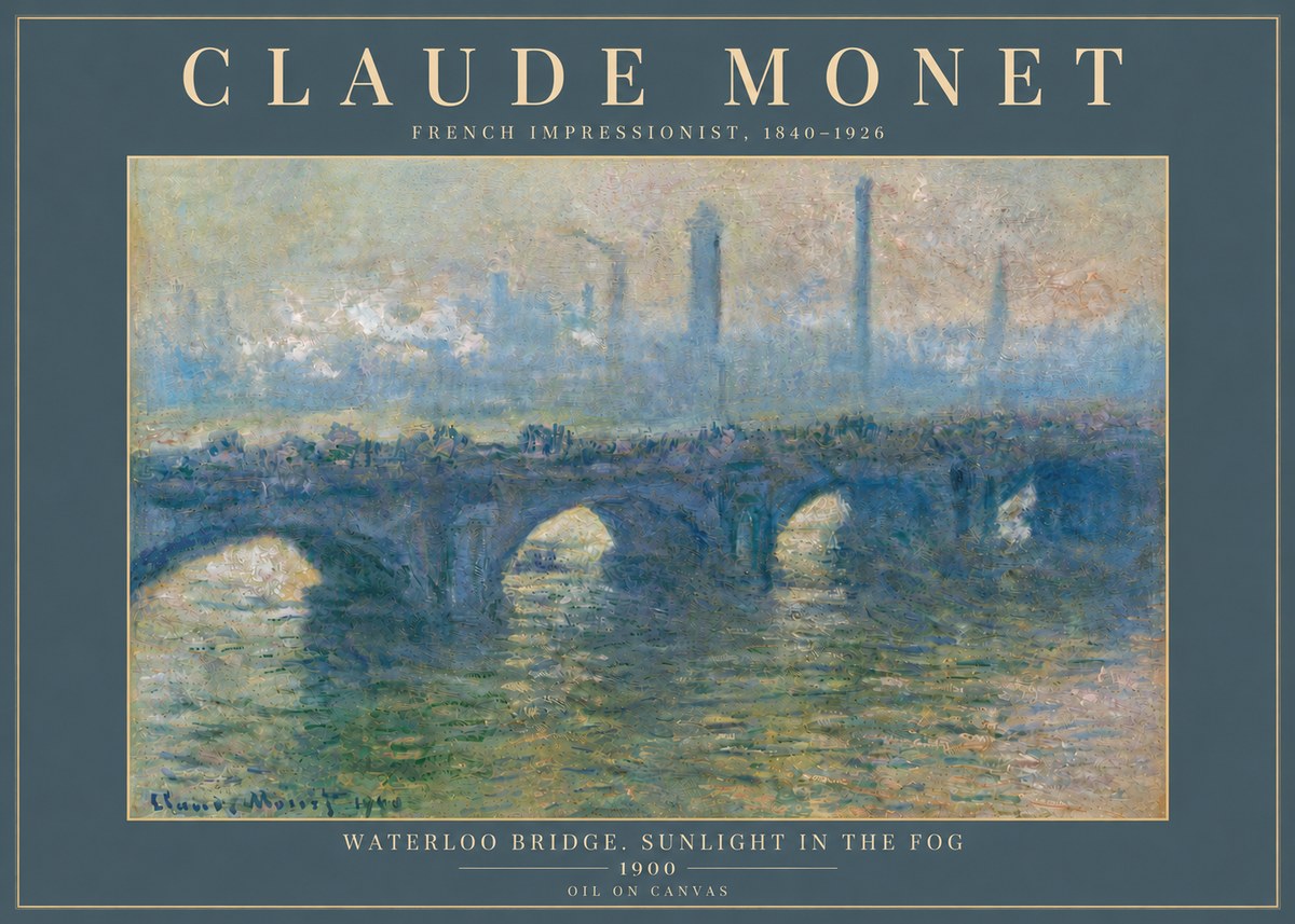 Monet Waterloo Bridge. Sunlight in the Fog No6 - Affiche