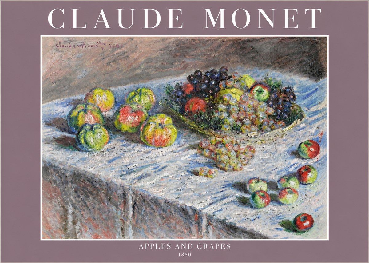 Monet Apples and Grapes No2 - Affiche