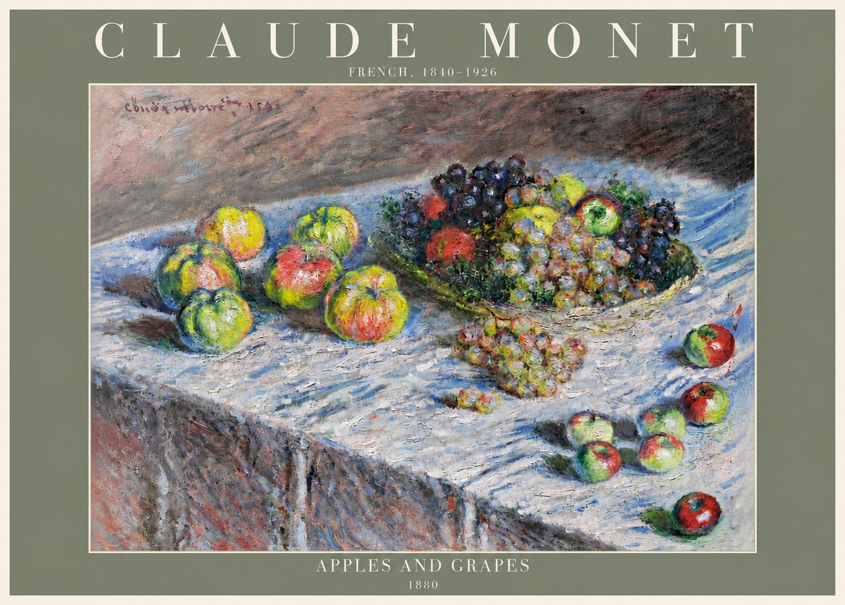 Monet Apples and Grapes No4 - Affiche