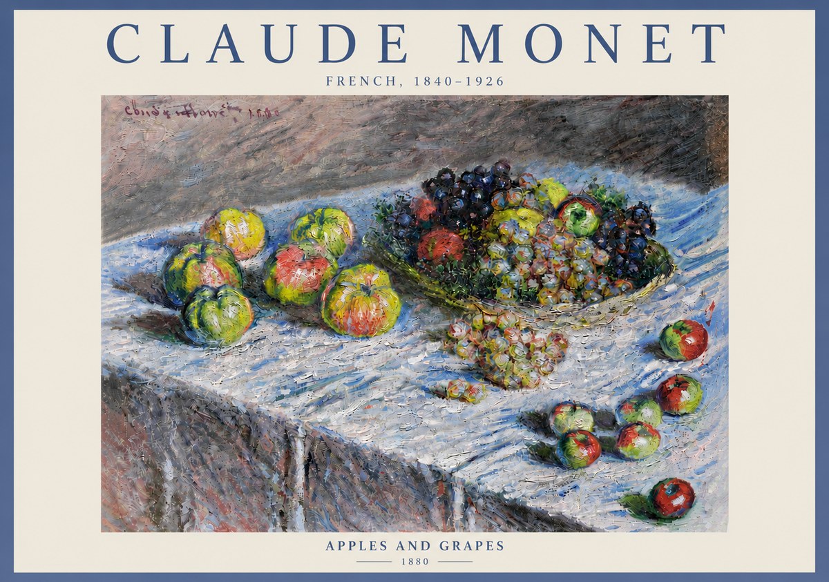 Monet Apples and Grapes No5 - Affiche