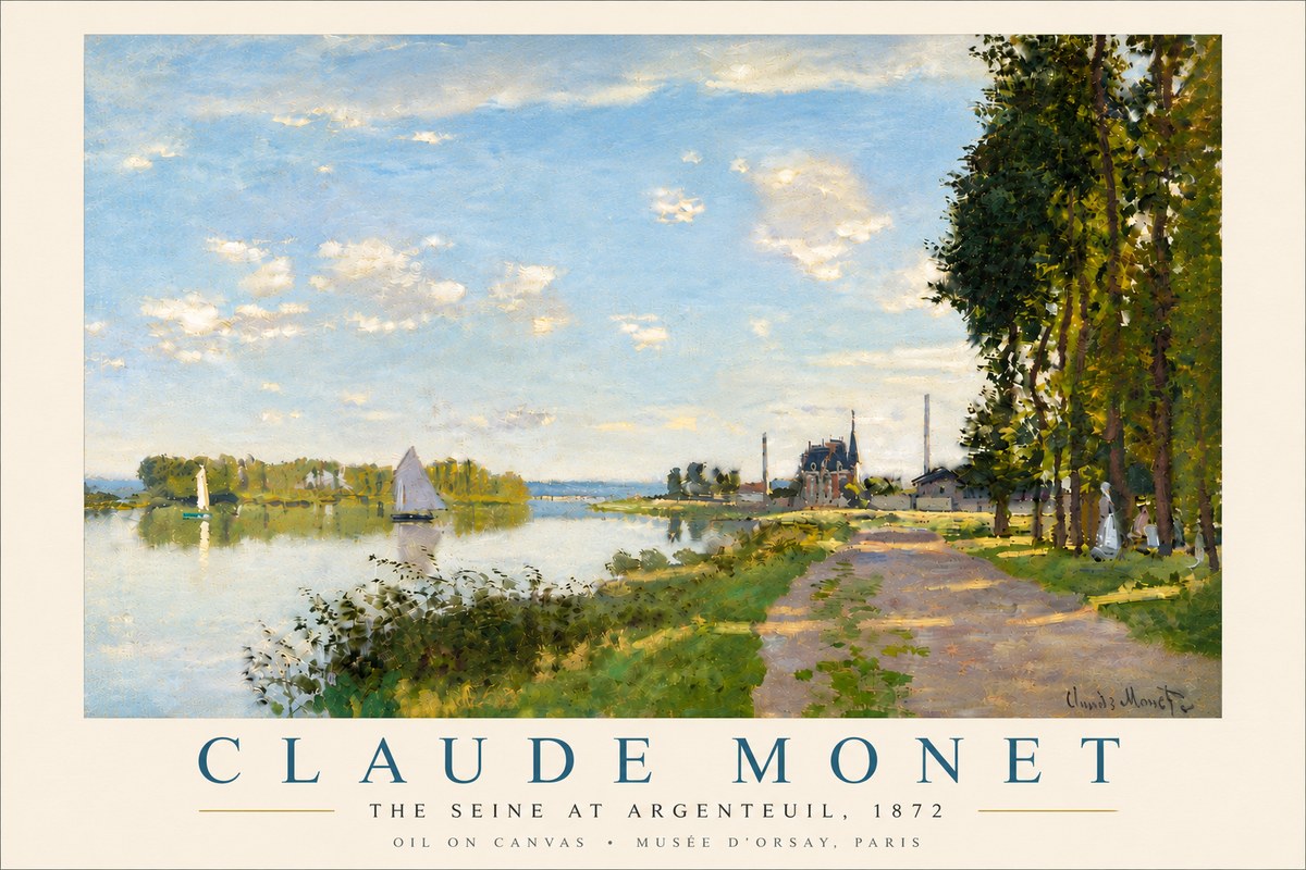 Monet The Seine at Argenteuil No6 - Affiche