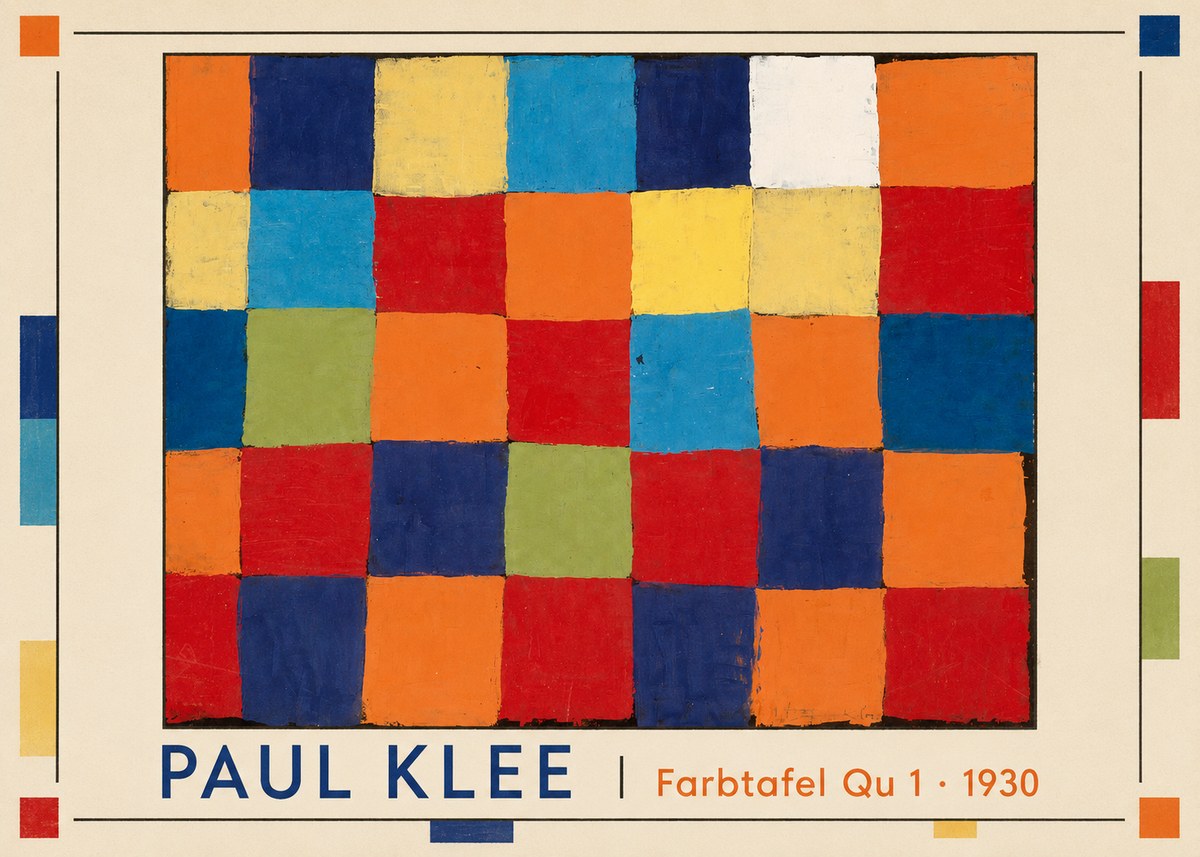 Paul Klee Farbetafel Qu 1 · 1930 No1 - Affiche
