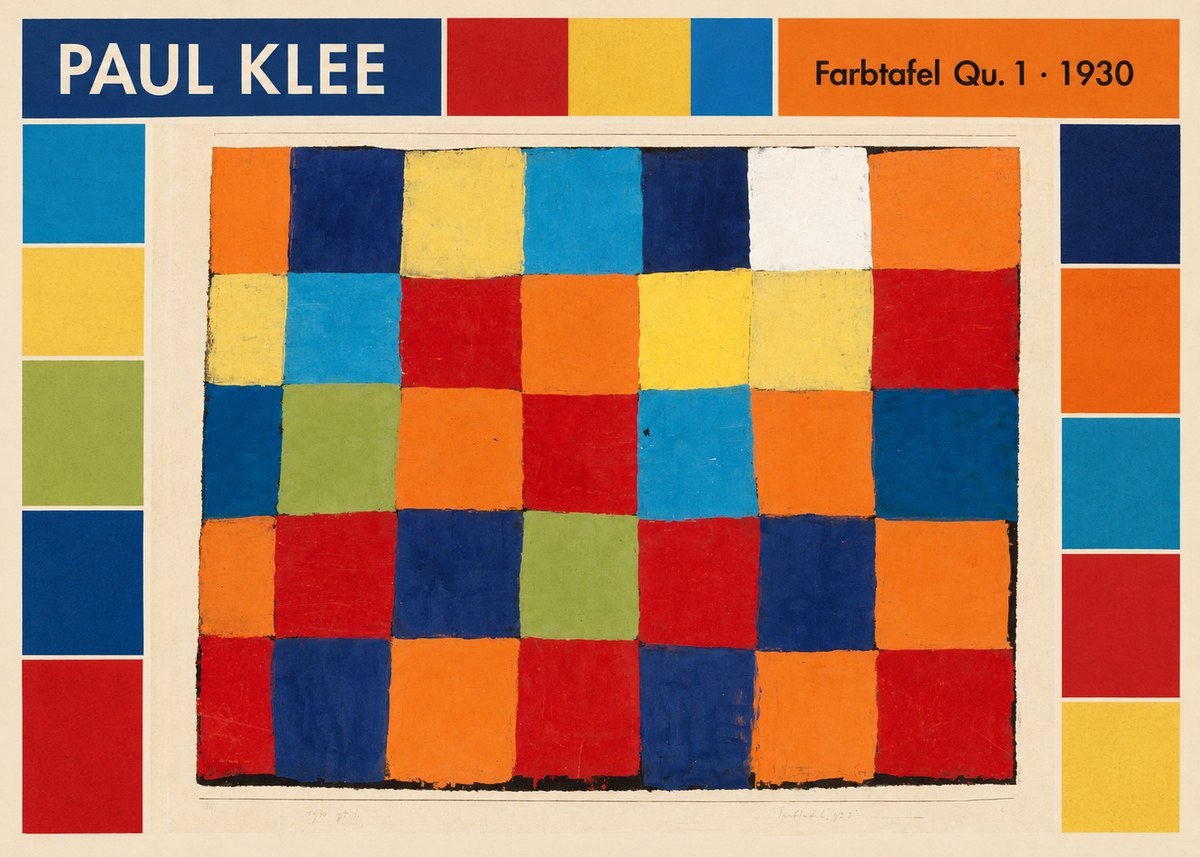 Paul Klee Farbetafel Qu 1 · 1930 No2 - Affiche