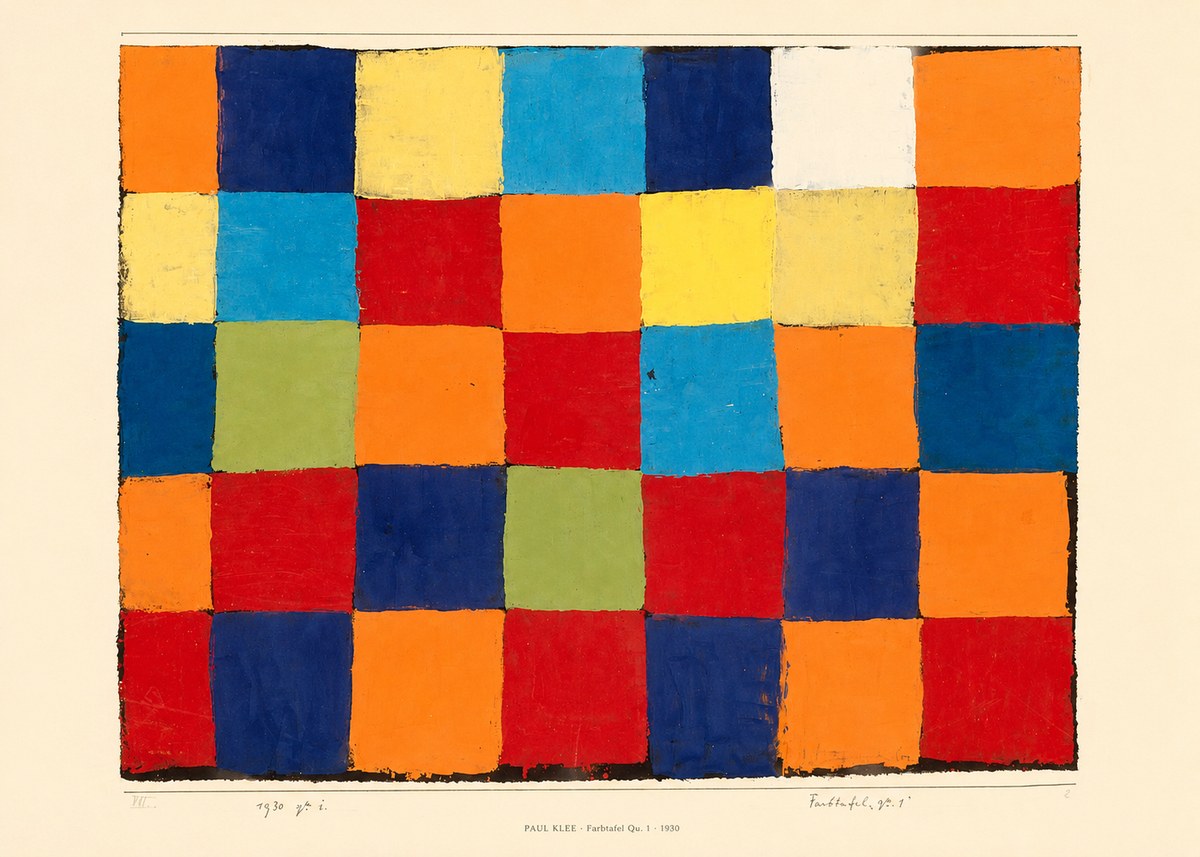 Paul Klee Farbetafel Qu 1 · 1930 No6 - Affiche