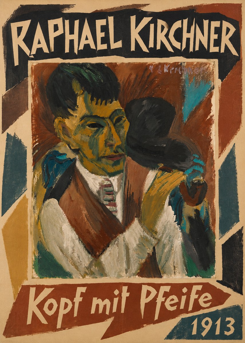 Raphael Kirchner Kopf Mit Pfeife No1 - Affiche