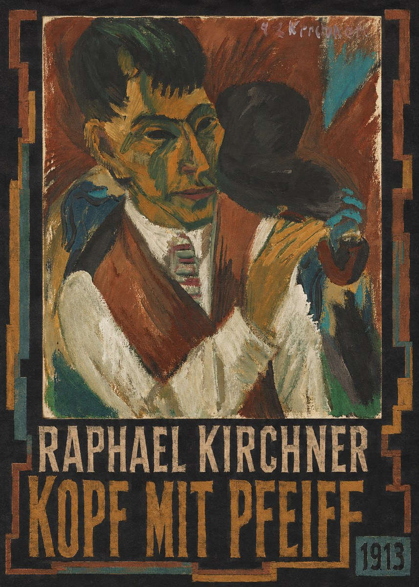 Raphael Kirchner Kopf Mit Pfeife No5 - Affiche