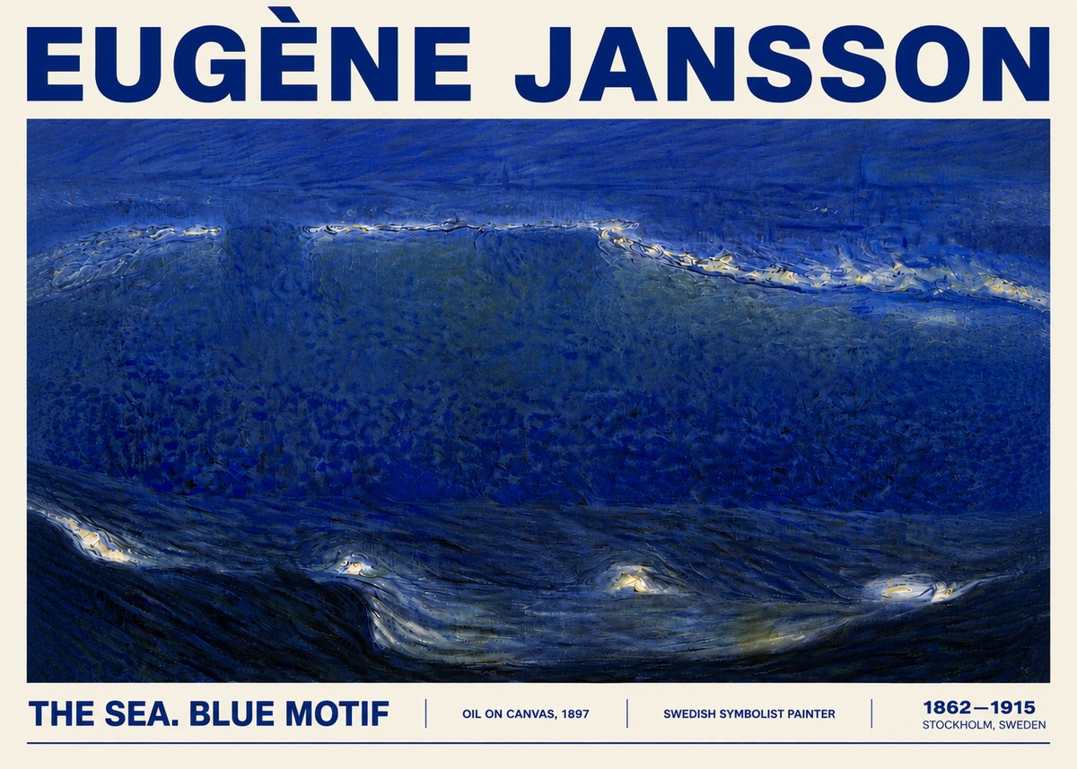 Eugène Jansson The Sea. Blue Motif No5 - Affiche
