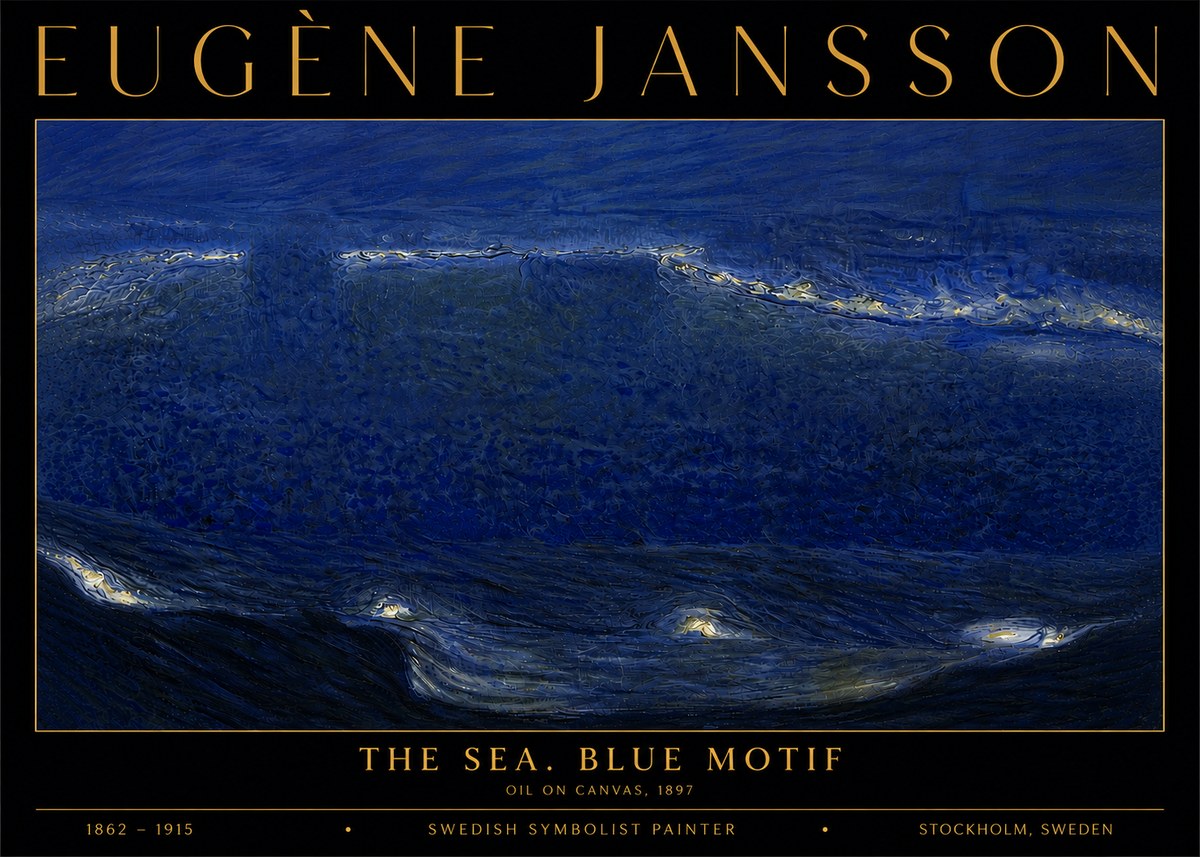 Eugène Jansson The Sea. Blue Motif No6 - Affiche
