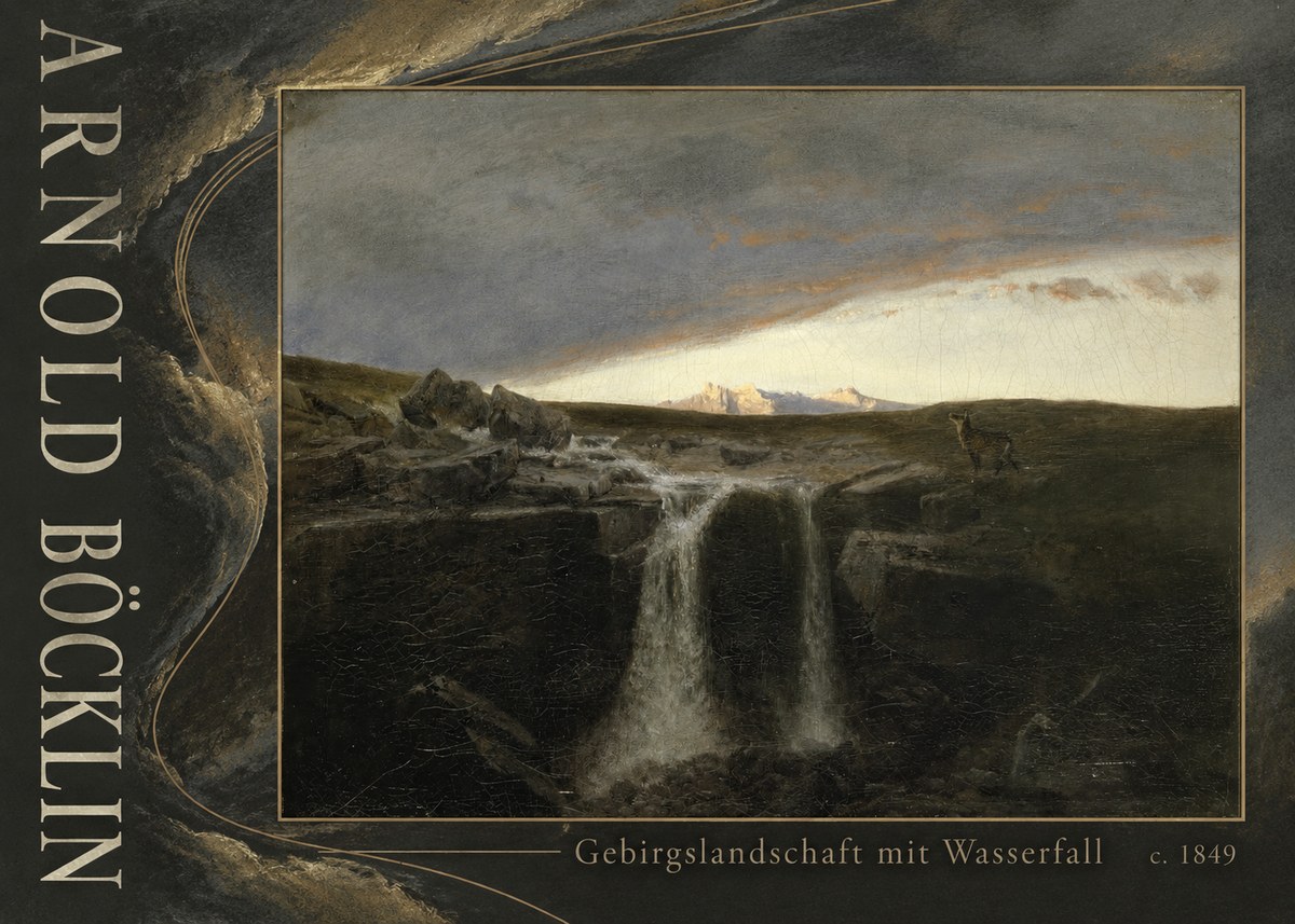 Arnold Böcklin Gebirgslandschaft Mit Wasserfall No5 - Affiche