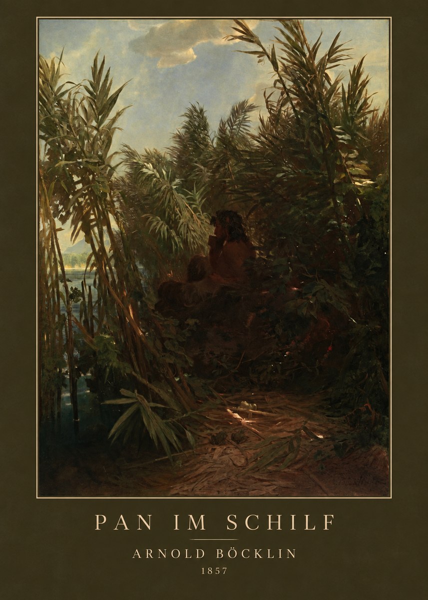 Arnold Böcklin Pan Im Schilf No3 - Affiche