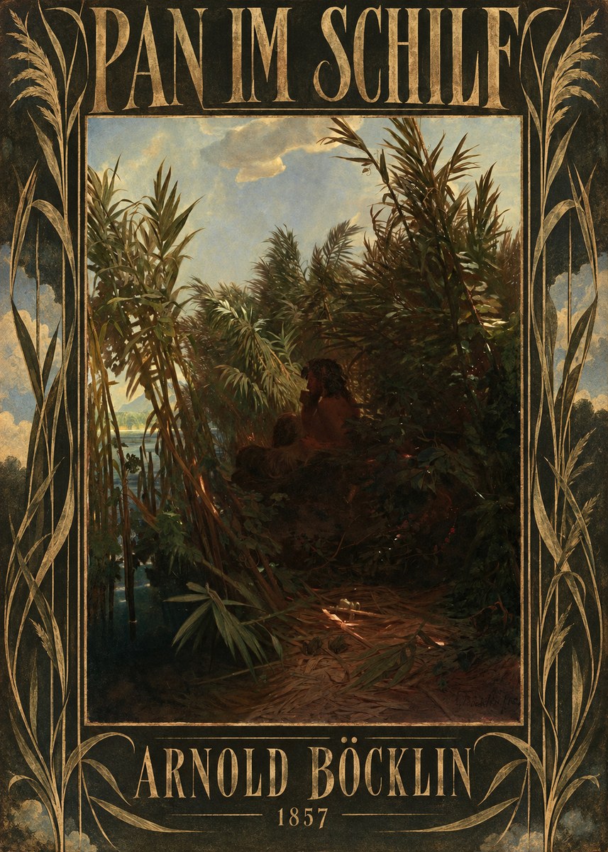Arnold Böcklin Pan Im Schilf No5 - Affiche