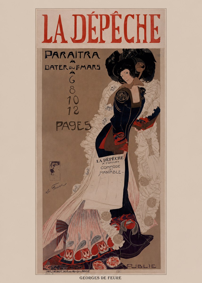 Georges de Feure La Dépêche - Han D'islande No4 - Affiche