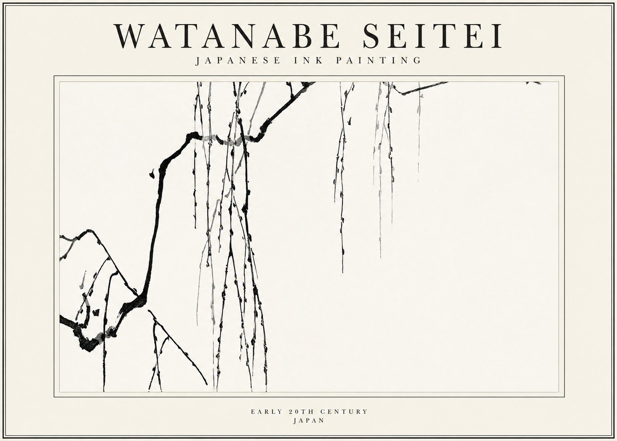 Watanabe Seitei Willow Branches II No1 - Affiche