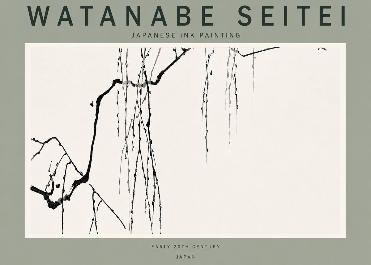 Watanabe Seitei Willow Branches II No2 - Affiche