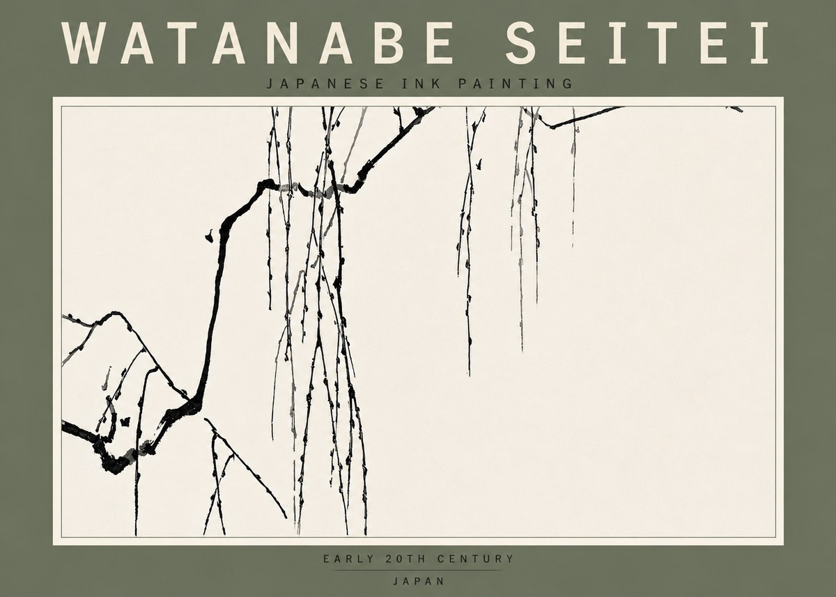 Watanabe Seitei Willow Branches No6 - Affiche